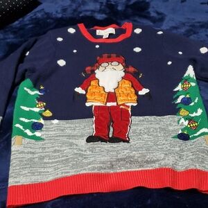 Navy Blue Christmas Crewneck Sweater